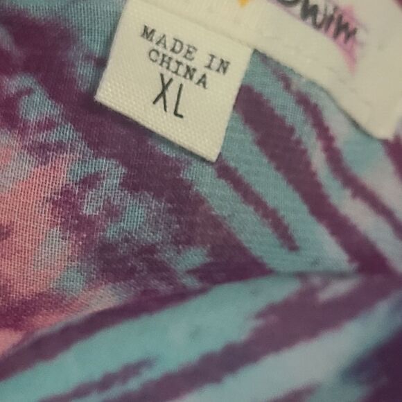 Miken Womens Chevron-Print Cross-Back Poncho Dress Swim Cover-Up - Picture 4 of 7